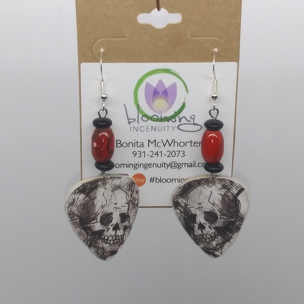 Custom Guitar Pick Dangle Earrings
